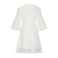 thumbnail image 5 of Awdenio Midi Dress Fashion Women Summer V-Neck Lace Crochet 3/4 Sleeve Flowy Casual Dress, 5 of 6
