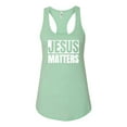 thumbnail image 2 of Jesus Matters Christian Love God Church | Womens Inspirational/Christian Jersey Racerback Tank Top, Mint, Large, 2 of 3