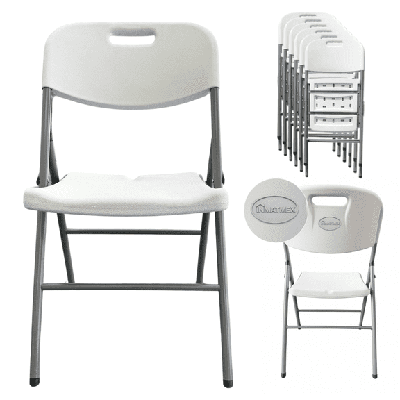 Silla Plegable Blanco INMATMEX Silla multiusos