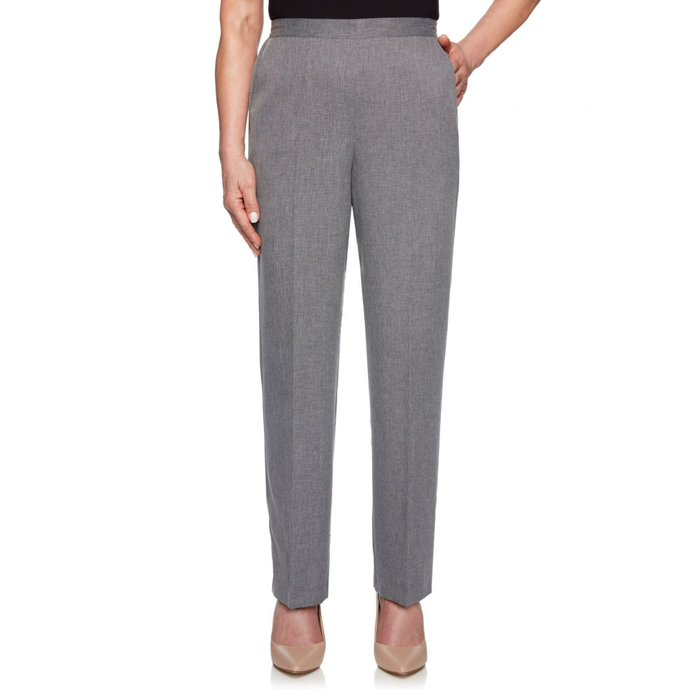 Alfred Dunner Women's Boardroom Mini Texture Pants - Medium Length ...