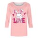thumbnail image 3 of Camisetas Casuales de las Mujeres Impresas 3/4 Manga Cuello Redondo Blusa, Moda Ligera Superior para el Hogar Y el Uso Diario, Cómoda Imitación de la Tela Del Estante, 3 of 8
