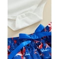 thumbnail image 6 of ZINTAOZT Baby Girls My 1st 4th of July Summer Outfits, Fly Sleeve Letters Romper Stars Bloomers Skirt Shorts Hairband Set, 6 of 8