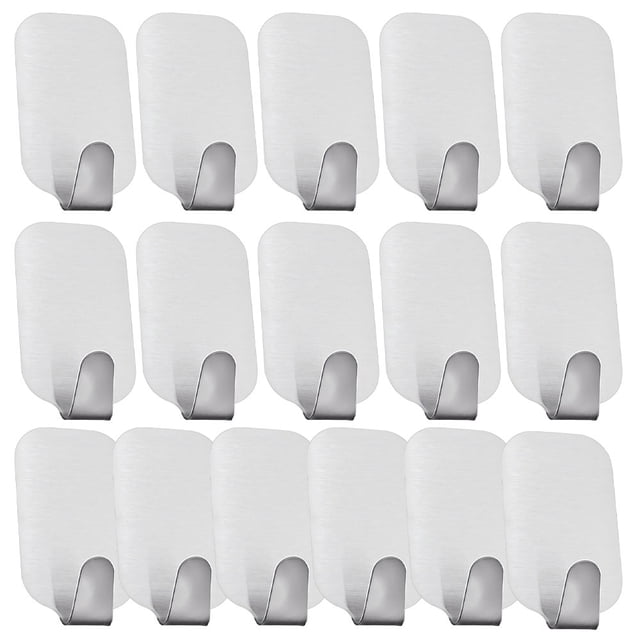 16 ganchos adhesivos Gancho para sombrero, abrigo, toalla de baño colgante de acero inoxidable 304 resistente