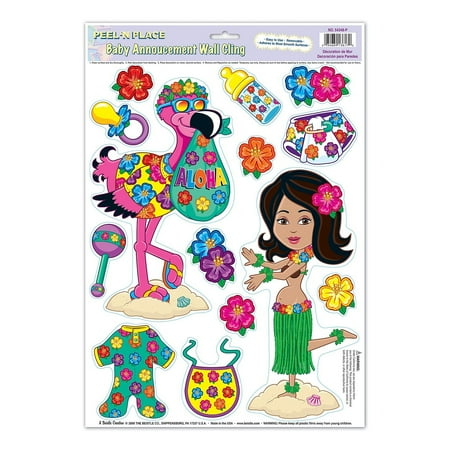 Beistle 12" x 17" Hula Baby Peel 'N Place Sticker 56/Pack 57162