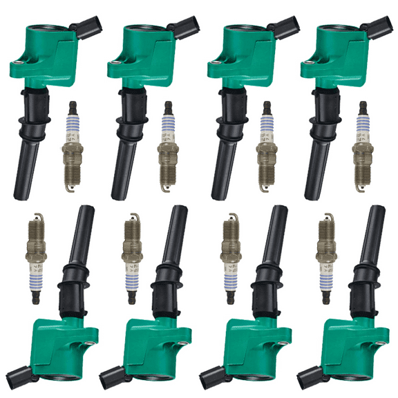 Set of 8 ISA Professional Ignition Coil and 8 Motorcraft Spark Plug Compatible with 2007 2008 2009 Ford F150 4.6L V8 Replacement for DG508