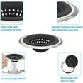thumbnail image 4 of Juego de 2 coladores de silicona inoxidable para fregadero de cocina, escurridores de silicona flexibles para fregadero de cocina, borde ancho grande de 4,5 pulgadas de diámetro (negro), 4 of 4