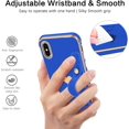 thumbnail image 3 of iPhone X Case,iPhone Xs Case,Slim Fit Plating Heart Soft TPU with Adjustable Wristband Kickstand Scratch Resistant Shockproof Protective Phone Cover for Apple iPhone X/XS 5.8 Inch,Blue/Golden, 3 of 18
