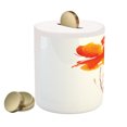 thumbnail image 2 of Watercolor Flower Piggy Bank, Single Poppy Flower on Plain Clear Background Nature Inspired Romantic, Ceramic Coin Bank Money Box for Cash Saving, 3.6" X 3.2", White Orange, by Ambesonne, 2 of 4