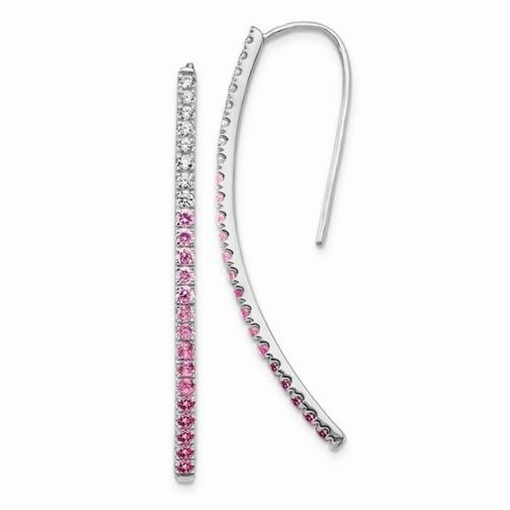 Primal Gold 14 Karat White Gold Diamond and Pink Sapphire Earrings