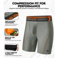 thumbnail image 2 of Exxact Sports Mens Compression Shorts with Soft Athletic Cup for Baseball Football Hockey, Mens Cup Underwear with Cup - (AXL, Gray), 2 of 7