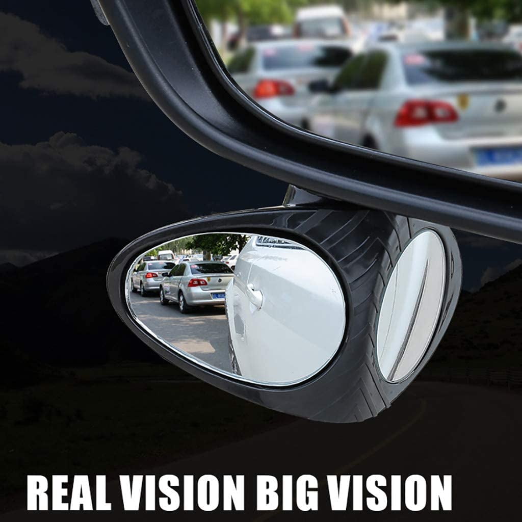 Lenskd 1 Pair Blind Spot Mirror Wide Angle Mirror 360 Degree Adjustable Convex Rear View Mirror Stick-On Car Mirrors for All Universal Vehicles 