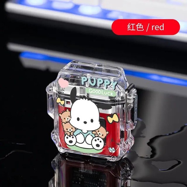Sanrio-encendedor recargable impermeable, encendedor transparente de doble arco, a prueba de viento, bonito, de alto valor, con personalidad creativa, nuevo