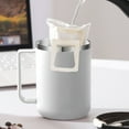 thumbnail image 6 of Insulated Travel Mug with Handle 14 oz, Leak Proof Stainless Steel Coffee Cup with Push Button Lid, Double Wall Vacuum Office Coffee Mug for Commute, White, 6 of 6
