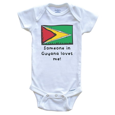 

Someone in Guyana Loves Me Guyanese Flag Cute Baby Bodysuit