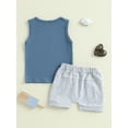 thumbnail image 6 of Baby Toddler Boy Shorts Set 3 6 12 18 24 Months 2T 3T Letter Print Sleeveless Tank Tops Solid Elastic Waist Shorts 2 Piece Summer Outfit, 6 of 9