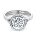 thumbnail image 2 of Fraser - Moissanite Round Cut Halo Lab Diamond Engagement Ring with Twist Band, 2 of 4