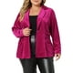 thumbnail image 1 of GRACE & GRANDEUR Blazer Peplum de Talla Grande para Mujeres de Manga Larga con Botón y Solapa Notch de Terciopelo 3X Rosa Fucsia, 1 of 6