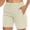 Beige women high rise shorts with pockets a1, variant on Cagogo Womens Casual Shorts with Pockets Elastic Waist High Rise Summer Beach Hiking Loose Fit Travel Short Pants Vacation Wear for Women, Brown 2XL