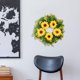 thumbnail image 2 of Corona de girasol artificial, guirnalda floral decorativa para puerta de entrada de verano al aire libre Pequeño, 2 of 9