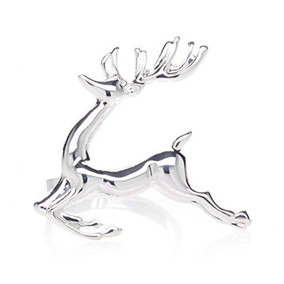 Injueey 12 unidades/juego de servilleteros de animales, Navidad, fiestas, bodas, cenas, servilletero decorativo, decoraciones de doradas y Mostrada plata 6 * 5.7 cm
