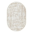 thumbnail image 2 of Unique Loom Hermitage Collection Area Rug - Armor (2' x 3' Oval White Bone/Beige), 2 of 6