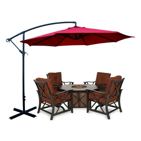 Apontus Offset Patio Umbrella Off Set Outdoor Market Umbrella 10' ft Polyester