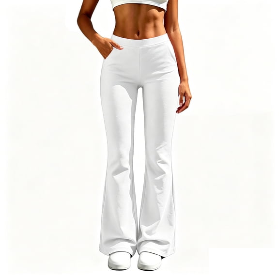 Maplenight Womens Flare Yoga Pants High Waisted Stretchy Soft Bootcut Pants with Pockets Athletic Workout Jogging Gym Active Pants