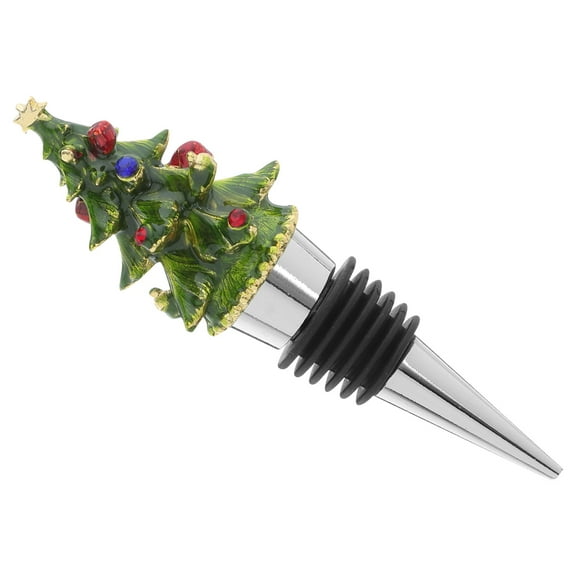 Uonlytech Decorative Christmas Tree Wine Stopper Assorted Color Airtight Seal