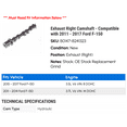 thumbnail image 2 of Exhaust Right Camshaft - Compatible with 2011 - 2017 Ford F-150 2012 2013 2014 2015 2016, 2 of 2
