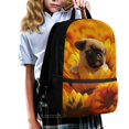 thumbnail image 3 of Uourmeti Pug Sunflower Design Backpack, Roomy Storage Bookbag 17 Inch Non Fade Student Bookbag for Work School, 3 of 6