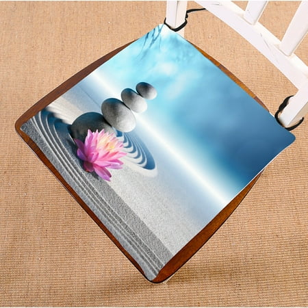 Stone Garden Seats PHFZK Sand Lily and Spa Stones in Zen Garden Seat Cushion Chair Cushion Floor Cushion Two Sides Size 16x16 inches ()