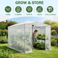 thumbnail image 5 of Ktaxon 8x12ft Walk-in Greenhouse, Instant Pop Up Tent with Weatherproof PE Cover, White, 5 of 7