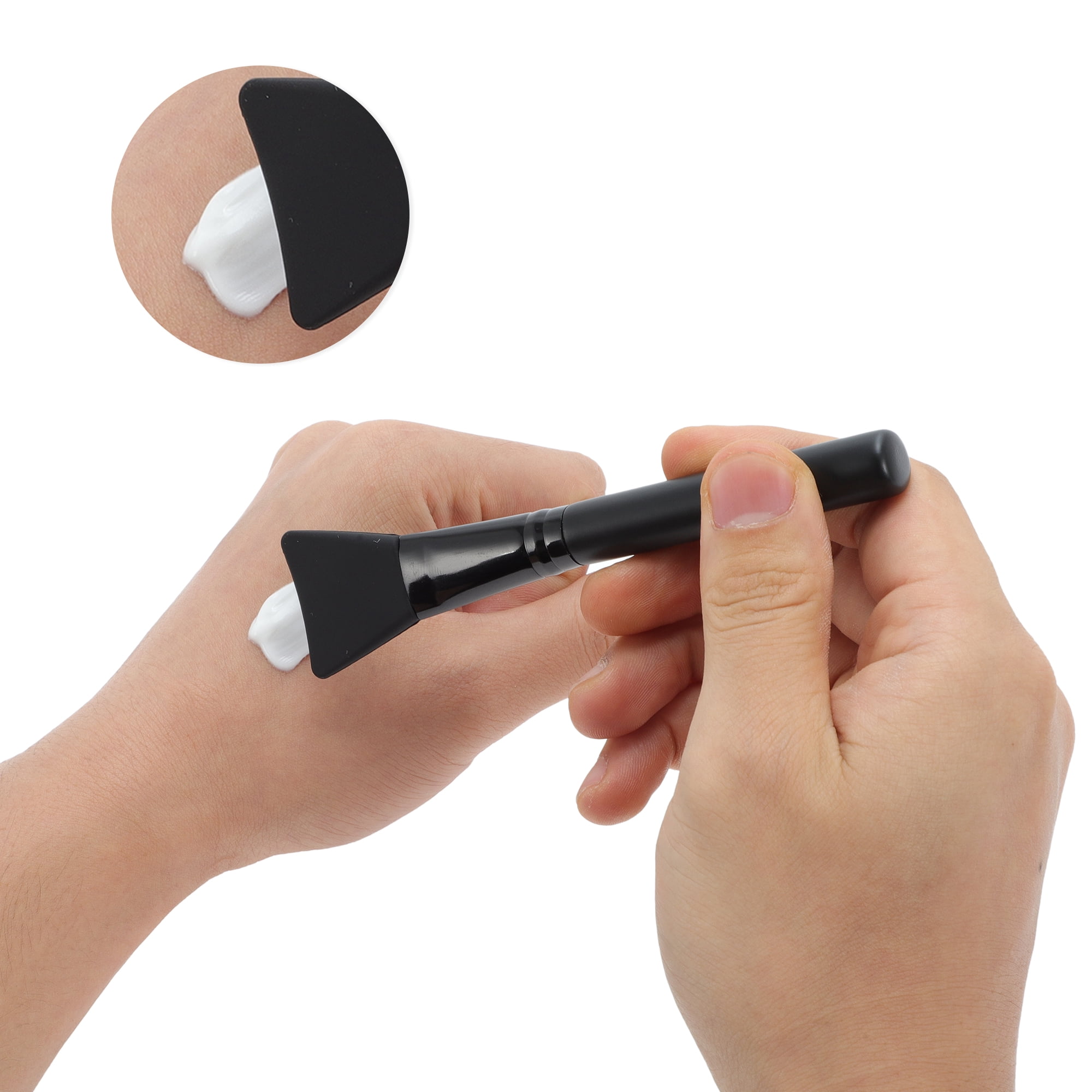 Unique Bargains Lightweight Facial Mask Brush 1 Pc [Small Flat Head] Black