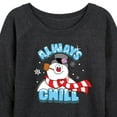 thumbnail image 3 of Frosty The Snowman - Christmas - Always Chill - Women's Lightweight French Terry Long Sleeve Shirt, 3 of 5