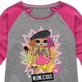 thumbnail image 3 of LOL OMG! Fashion Dolls - Neonlicious - Toddler & Youth Girls Raglan Graphic T-Shirt, 3 of 5