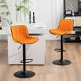 thumbnail image 2 of YOUNIKE Swivel Bar Stools Set of 2 Adjustable Leather Counter Barstool, Orange, 2 of 8
