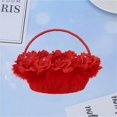 thumbnail image 5 of Flower Girl Basket Petal Basket Wedding Ceremony Basket Romantic Wedding Flower Basket Ceremony Feast Decoration - Red, 5 of 5