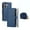 Dark Blue, variant on PU Leather Magnetic Snap Flip Zipper Strap Wallet Phone Case Fit for iPhone 15(6.1in)