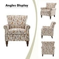 thumbnail image 5 of Wingback Armchairs Set of 2 Accent Chairs Floral Upholstered Sofa Wood Legs Lounge Seat Removable Cushion Home Living Room, 5 of 6