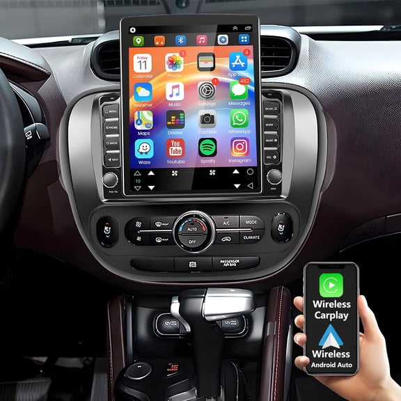 Eforcase 9.7 inch Android 15 Car Radio Stereo for Kia Soul 2014-2019, Double Din Touch Screen Car Audio with Wireless CarPlay Andriod Auto, Bluetooth, GPS, SWC, WiFi, HD Backup Camera