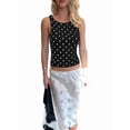 thumbnail image 2 of Women Y2K Tops Polka Dot Shirt Sleeveless Vintage Camisole Crew Neck Crop Tops Going Out Streetwear Black L, 2 of 9
