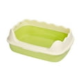 thumbnail image 2 of Vaveren Cat Litter Litter Tray Easy Clean High Sides Splashproof Pet Supplies Detachable Sturdy Kitty Litter Pan for Indoor Green, 2 of 8