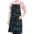 thumbnail image 5 of Math Equations Number Patterns Blue Pattern Apron-Garden Aprons for Women with Pockets-Cotton Linen Waterproof Kitchen Cooking Gardening Aprons Adjustable for Kitchen,Cooking,BBQ and Salon 33x27 Inch, 5 of 7