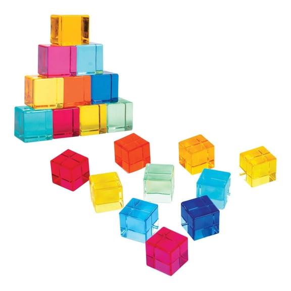 Learning Advantage Translucent Sensory Gem Cubes - 20 Pieces