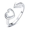 thumbnail image 3 of Anillos para mujer, regalos para mujer, moda minimalista, forma de corazón, punta de flecha, hueco, abierto, anillo para mujer., 3 of 4
