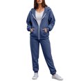thumbnail image 5 of YDFCWXW Tracksuit set for Women Athletic 2 Piece Casual Zip up Full Hoodie Jogging Outfits 2025 Fall Navy, L, 5 of 5