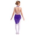 thumbnail image 5 of iiniim Girls' Gymnastic Tutu Skirt Modern Figure Skating Dance Dress Ballet Dancwear Purple 12, 5 of 7