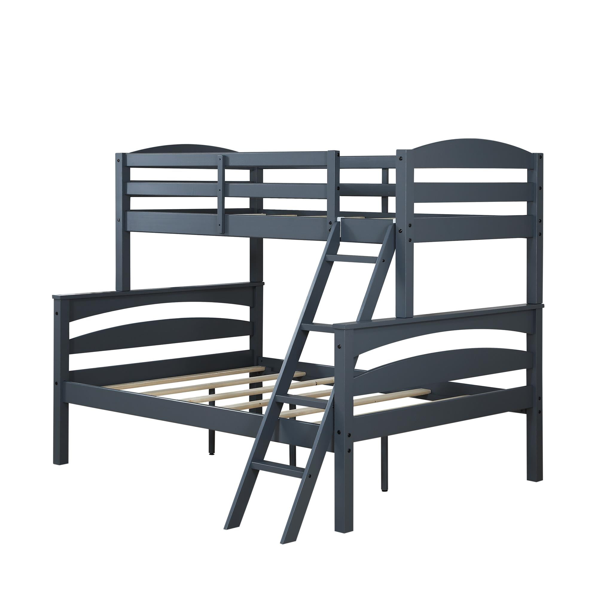 Better Homes & Gardens Leighton Wood TwinOverFull Bunk Bed, Gray