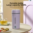 thumbnail image 3 of Portable Travel Electric Kettle 500ml Stainless Steel Portable Electric Kettle for Boiling Water 300W Leak Proof Dual-wall Hot Water Boiler with Keep Warm Function, 3 of 7