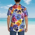 thumbnail image 6 of Goofa The Garden Tricolor Pansy Flower Hawaiian Shirt for Men, Unisex Summer Beach Casual Short Sleeve Button Down Shirts,Aloha Tropical Floral print shirt-Small, 6 of 9